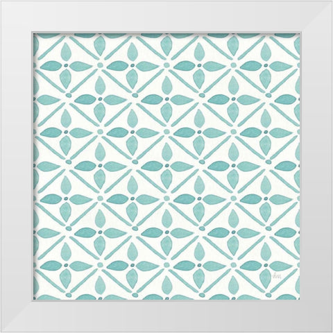 Garden Getaway Pattern XIIA White Modern Wood Framed Art Print by Marshall, Laura