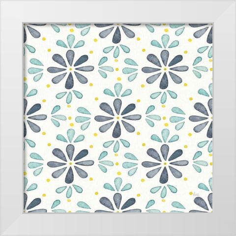 Garden Getaway Pattern XIII White Modern Wood Framed Art Print by Marshall, Laura