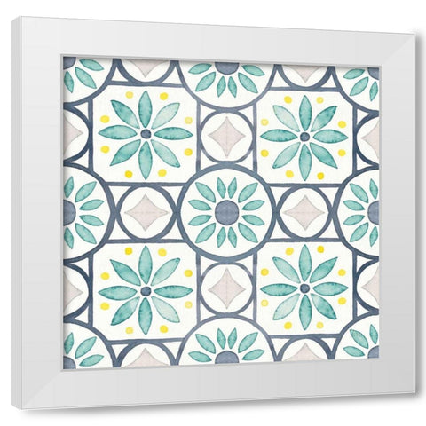 Garden Getaway Pattern XV White Modern Wood Framed Art Print by Marshall, Laura