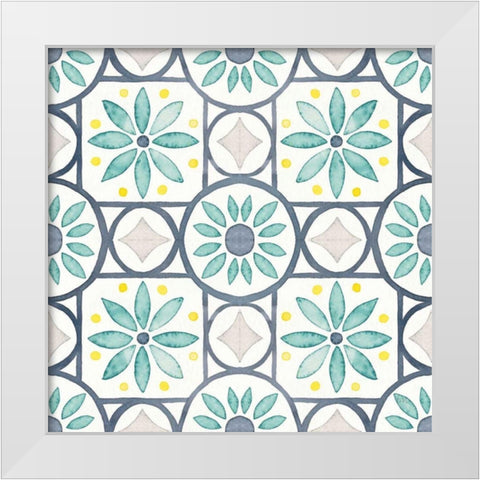 Garden Getaway Pattern XV White Modern Wood Framed Art Print by Marshall, Laura