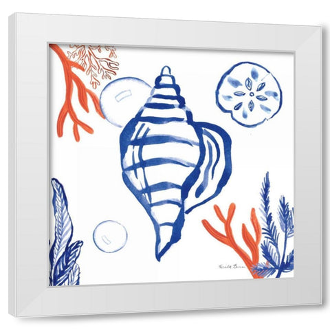 Coastal Jewels II White Modern Wood Framed Art Print by Zaman, Farida