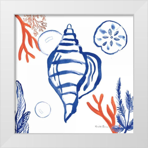 Coastal Jewels II White Modern Wood Framed Art Print by Zaman, Farida