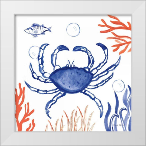 Coastal Jewels V White Modern Wood Framed Art Print by Zaman, Farida