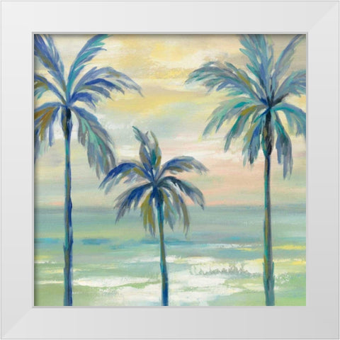Marine Layer Palms Crop White Modern Wood Framed Art Print by Vassileva, Silvia