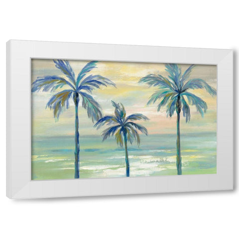 Marine Layer Palms White Modern Wood Framed Art Print by Vassileva, Silvia