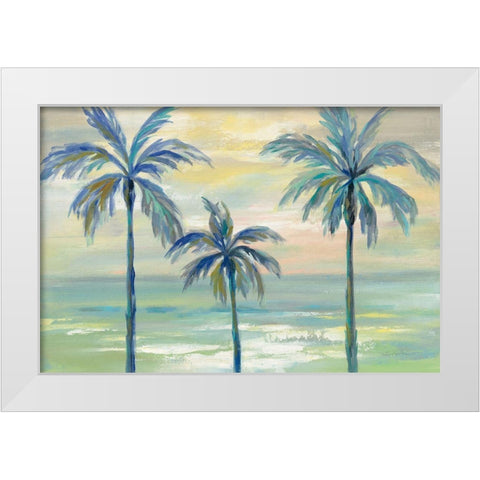 Marine Layer Palms White Modern Wood Framed Art Print by Vassileva, Silvia