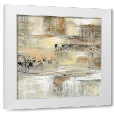 Gentle Touch White Modern Wood Framed Art Print by Vassileva, Silvia