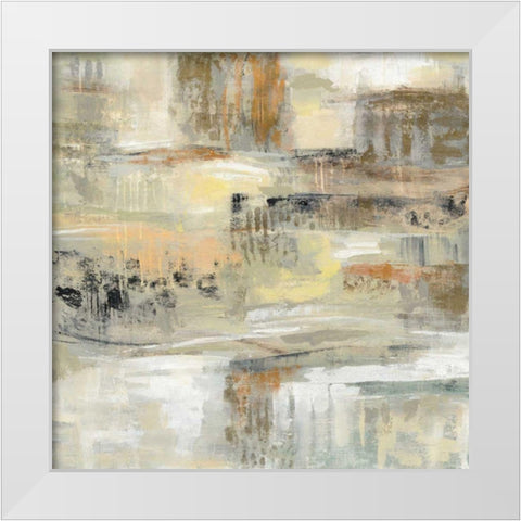 Gentle Touch White Modern Wood Framed Art Print by Vassileva, Silvia