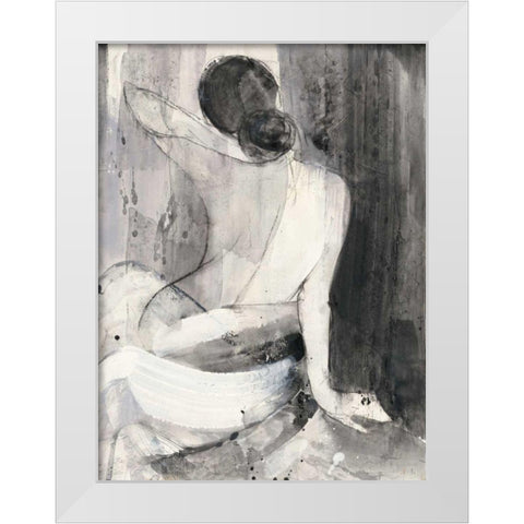 Evening II White Modern Wood Framed Art Print by Hristova, Albena