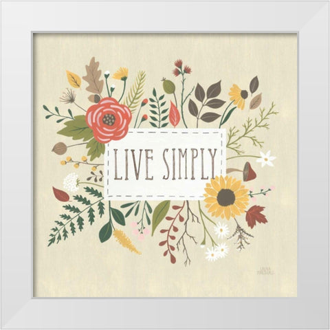 Autumn Garden I White Modern Wood Framed Art Print by Marshall, Laura