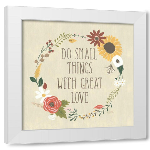 Autumn Garden III White Modern Wood Framed Art Print by Marshall, Laura