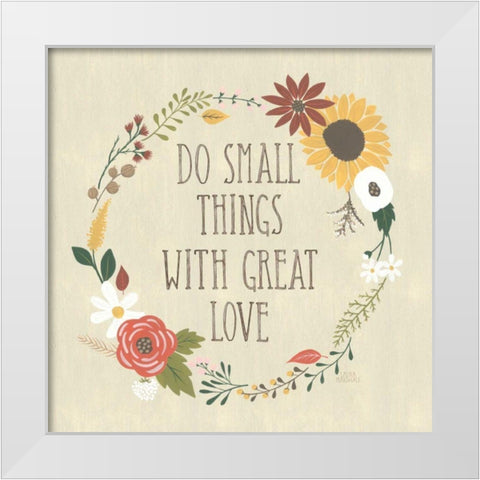 Autumn Garden III White Modern Wood Framed Art Print by Marshall, Laura