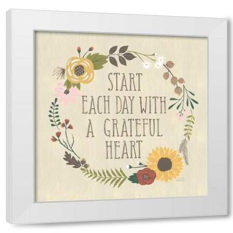 Autumn Garden IV White Modern Wood Framed Art Print by Marshall, Laura