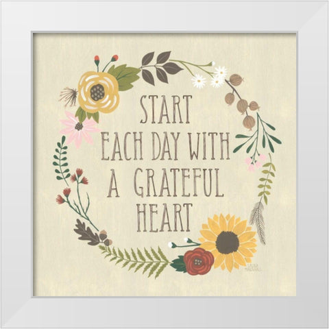 Autumn Garden IV White Modern Wood Framed Art Print by Marshall, Laura