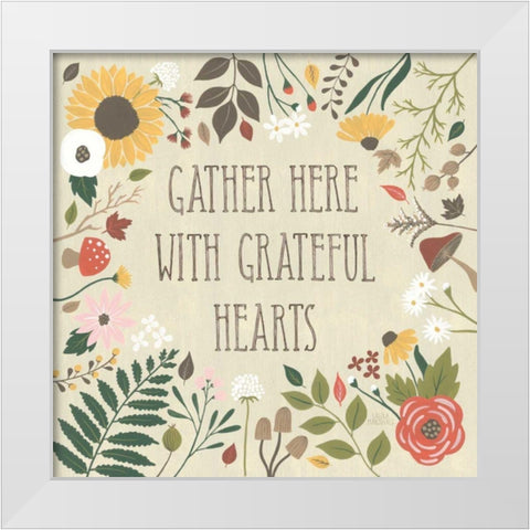 Autumn Garden VI White Modern Wood Framed Art Print by Marshall, Laura