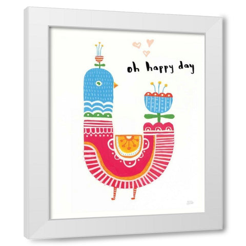 Blossom Birds I White Modern Wood Framed Art Print by Averinos, Melissa