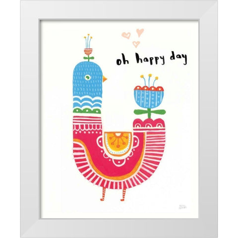 Blossom Birds I White Modern Wood Framed Art Print by Averinos, Melissa