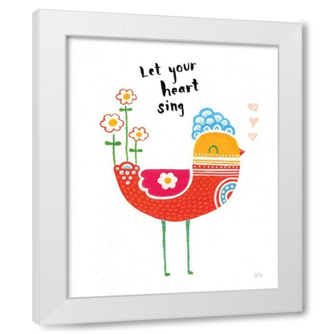 Blossom Birds III White Modern Wood Framed Art Print by Averinos, Melissa