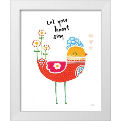 Blossom Birds III White Modern Wood Framed Art Print by Averinos, Melissa