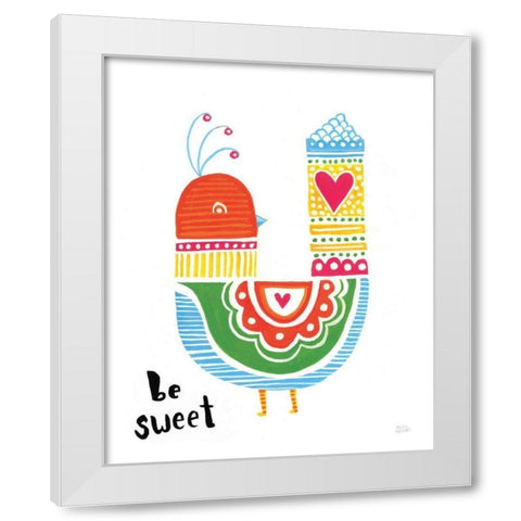 Blossom Birds IV White Modern Wood Framed Art Print by Averinos, Melissa