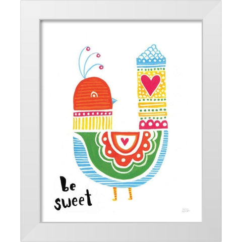 Blossom Birds IV White Modern Wood Framed Art Print by Averinos, Melissa