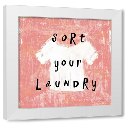 Laundry Rules III White Modern Wood Framed Art Print by Schlabach, Sue