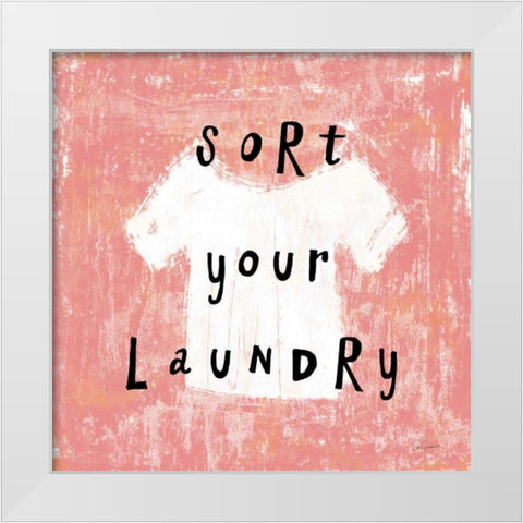 Laundry Rules III White Modern Wood Framed Art Print by Schlabach, Sue