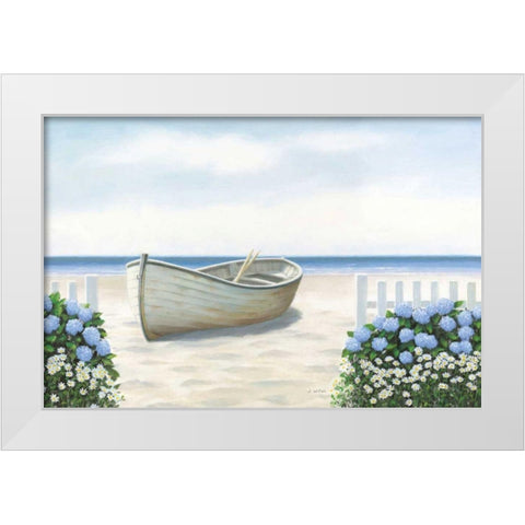 Beach Days I White Modern Wood Framed Art Print by Wiens, James