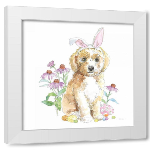 Easter Pups IV White Modern Wood Framed Art Print by Grove, Beth