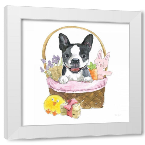 Easter Pups VII White Modern Wood Framed Art Print by Grove, Beth