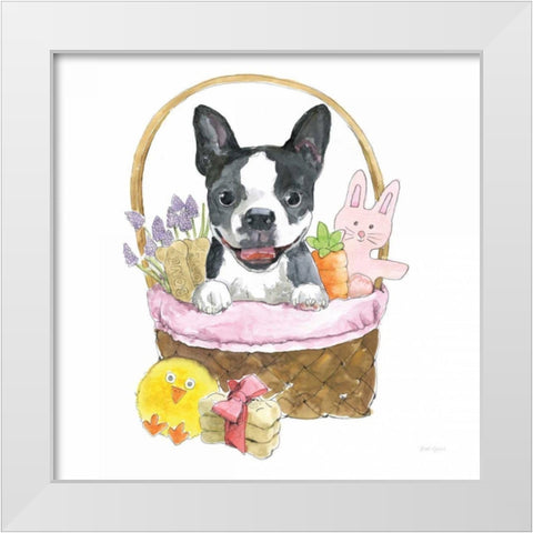 Easter Pups VII White Modern Wood Framed Art Print by Grove, Beth