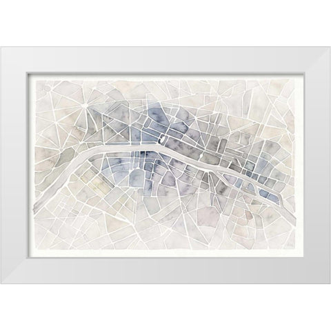 Watercolor Wanderlust Paris White Modern Wood Framed Art Print by Marshall, Laura