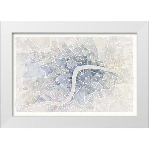 Watercolor Wanderlust London White Modern Wood Framed Art Print by Marshall, Laura