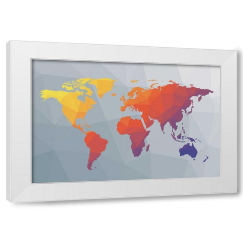Geo Map I White Modern Wood Framed Art Print by Hershey, Moira