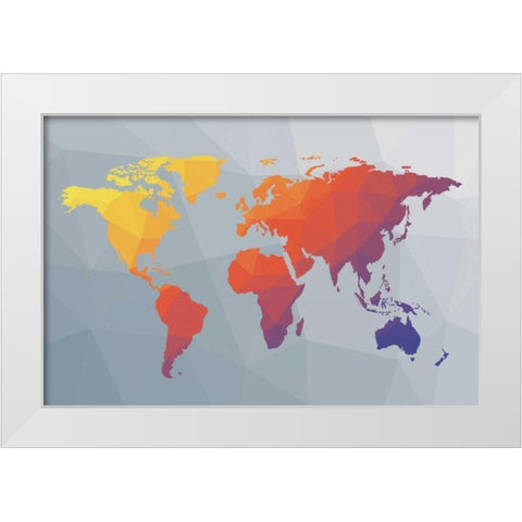 Geo Map I White Modern Wood Framed Art Print by Hershey, Moira