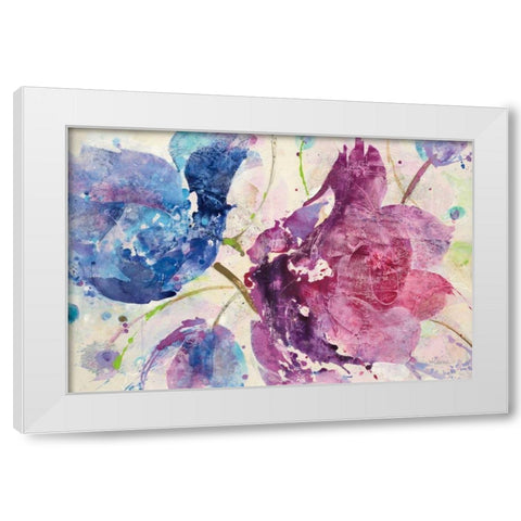 Fireworks Abstract v2 White Modern Wood Framed Art Print by Hristova, Albena