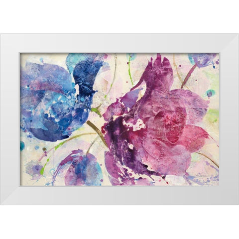 Fireworks Abstract v2 White Modern Wood Framed Art Print by Hristova, Albena