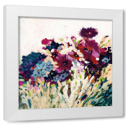 In Bloom on White Crop White Modern Wood Framed Art Print by Griggs, Jan