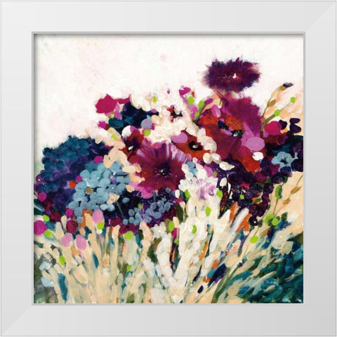 In Bloom on White Crop White Modern Wood Framed Art Print by Griggs, Jan
