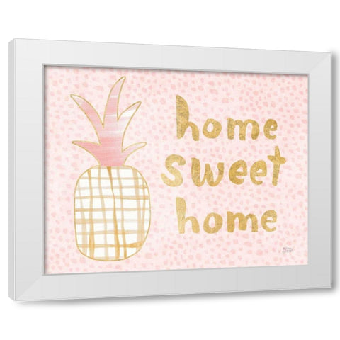Pineapple Blush I White Modern Wood Framed Art Print by Averinos, Melissa