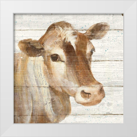 Looking at You I Shiplap White Modern Wood Framed Art Print by Hristova, Albena
