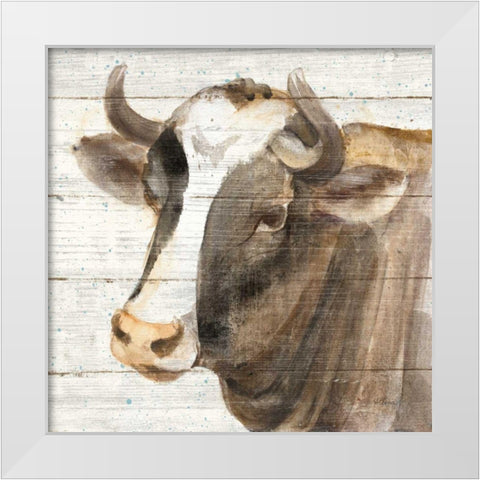 Looking at You II Shiplap White Modern Wood Framed Art Print by Hristova, Albena