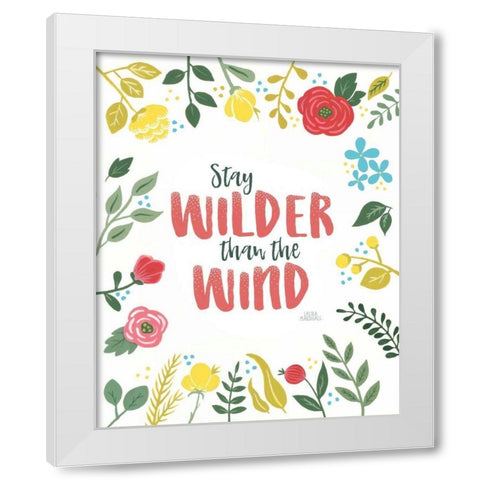 Wildflower Daydreams I v2 on White White Modern Wood Framed Art Print by Marshall, Laura