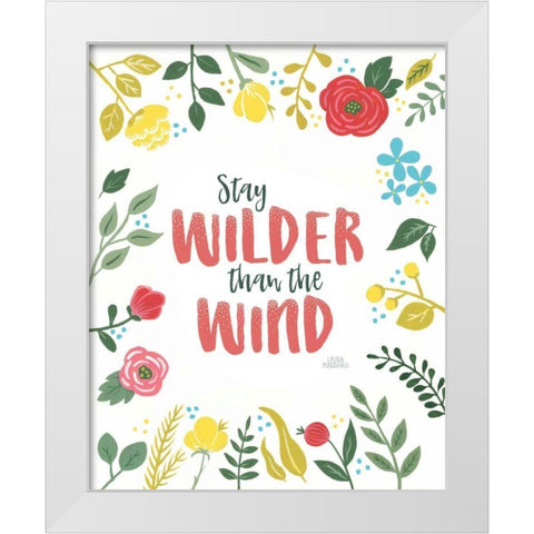 Wildflower Daydreams I v2 on White White Modern Wood Framed Art Print by Marshall, Laura