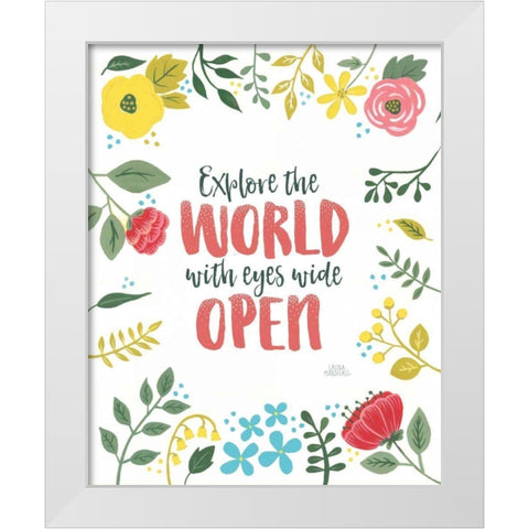 Wildflower Daydreams II v2 on White White Modern Wood Framed Art Print by Marshall, Laura