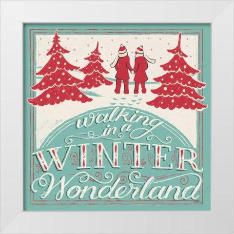 Merry Little Christmas III White Modern Wood Framed Art Print by Penner, Janelle