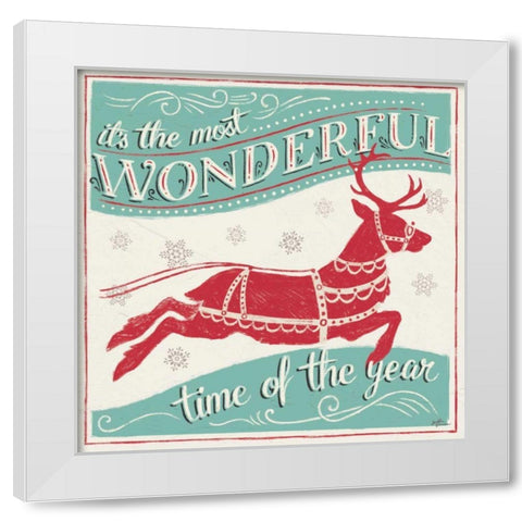 Merry Little Christmas IV White Modern Wood Framed Art Print by Penner, Janelle