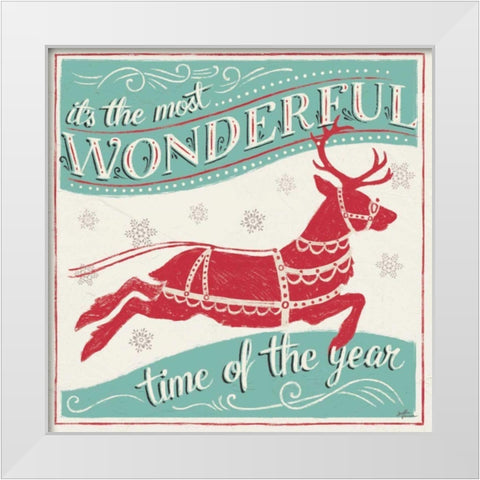 Merry Little Christmas IV White Modern Wood Framed Art Print by Penner, Janelle
