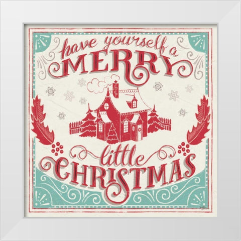 Merry Little Christmas V White Modern Wood Framed Art Print by Penner, Janelle