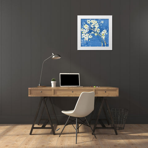 Live Dark Blue White Modern Wood Framed Art Print by Day, Kellie